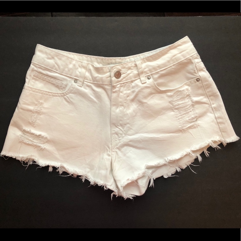 F21 White Distressed Shorts (2/$20)